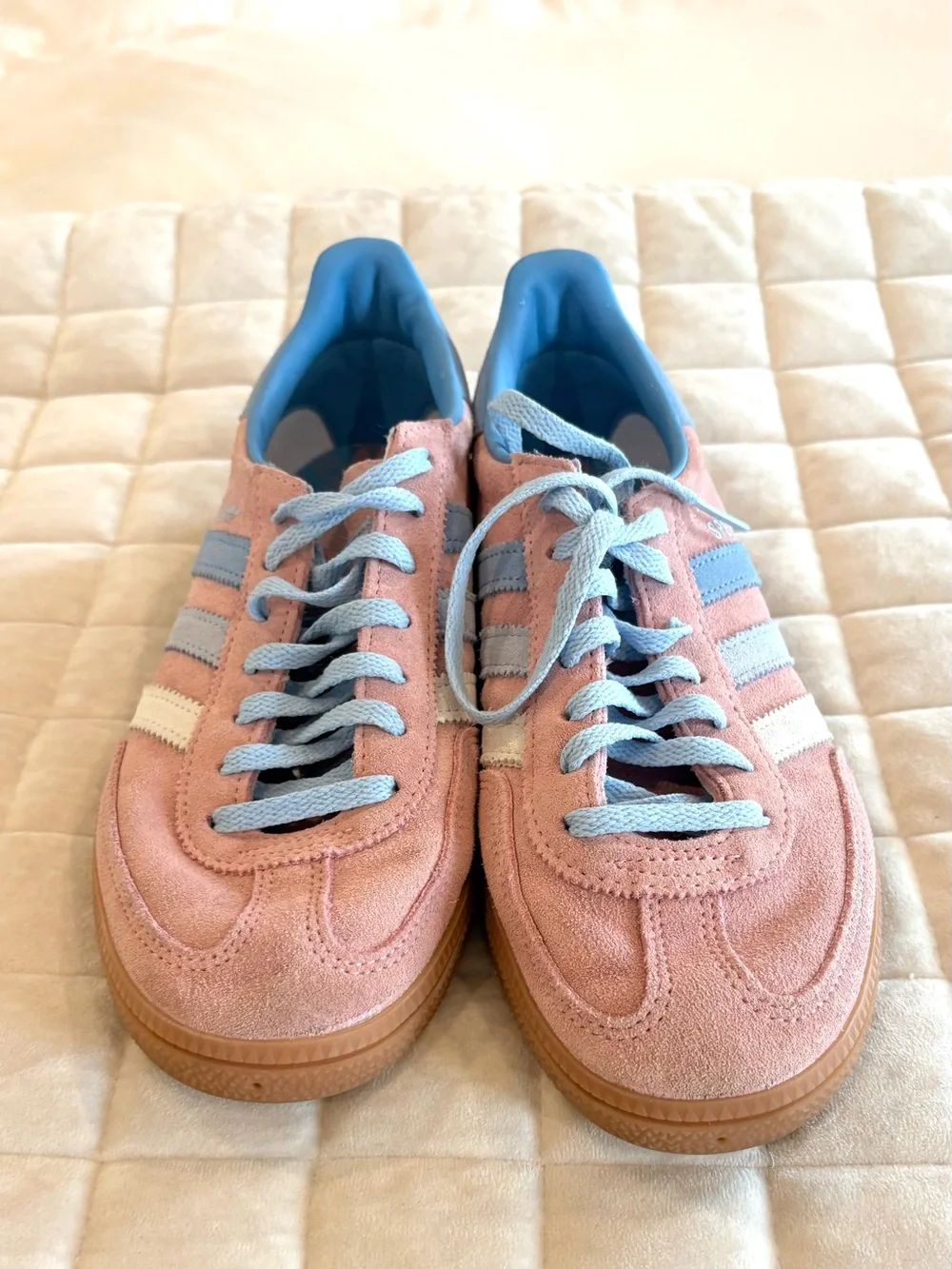 adidas Handball Spezial Semi Pink Spark Blue IG1974 Women Size 8.5 Suede Retro